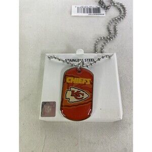 Kansas City Chiefs Dog Tag Necklace Stainless Steel NFL Licensed with Gift Box